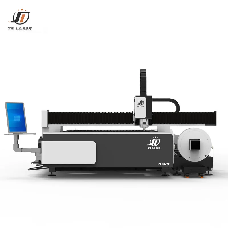 

Высокоскоростной волоконный лазерный станок для резки листового металла 3000 Вт, комбинированный для труб и листов, резка углеродистой стали 20 мм, алюминия 10 мм, TS3015