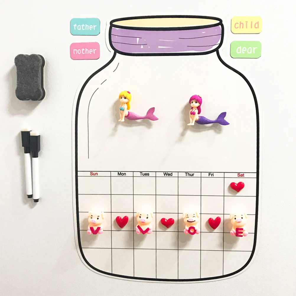 

Erase Board Sticker Refrigerator Label Fridge Magnet Memo Message Board Reusable Notes Reminders Home Use Bamboo Design