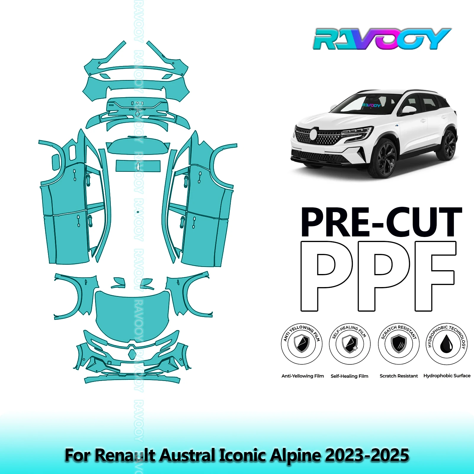 

Full Vehicle Clear Bra Precut PPF Paint Protection Film For Renault Austral Iconic Alpine 2023-2025