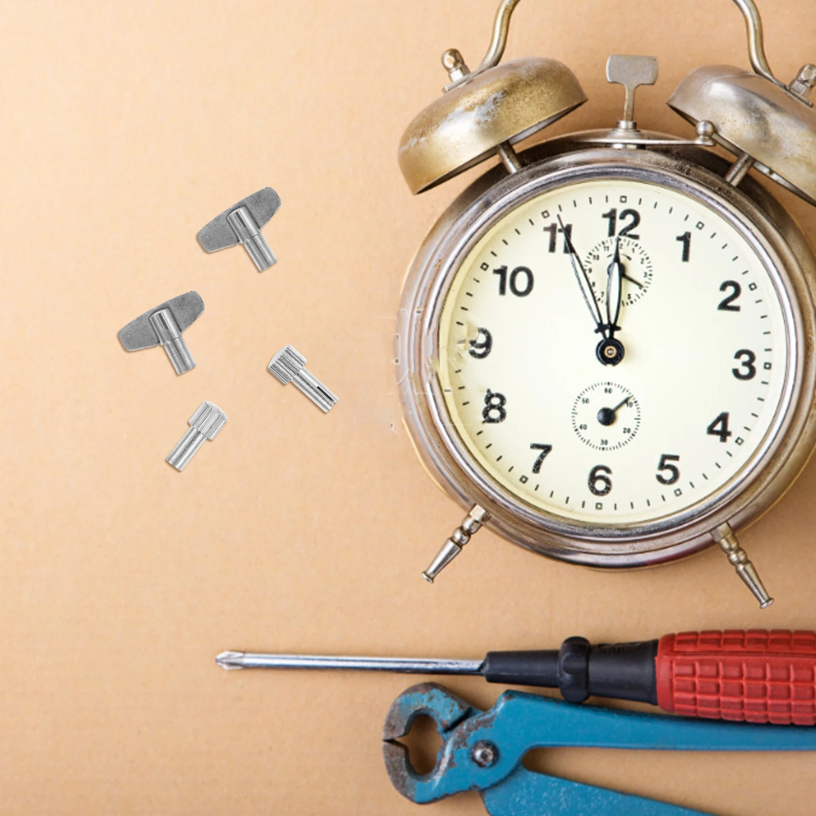 

1Set Winding Key for Clock Steel Crafted Reusable Wind Up Clock Tool Simple Operation No Breakage Wide Application Use