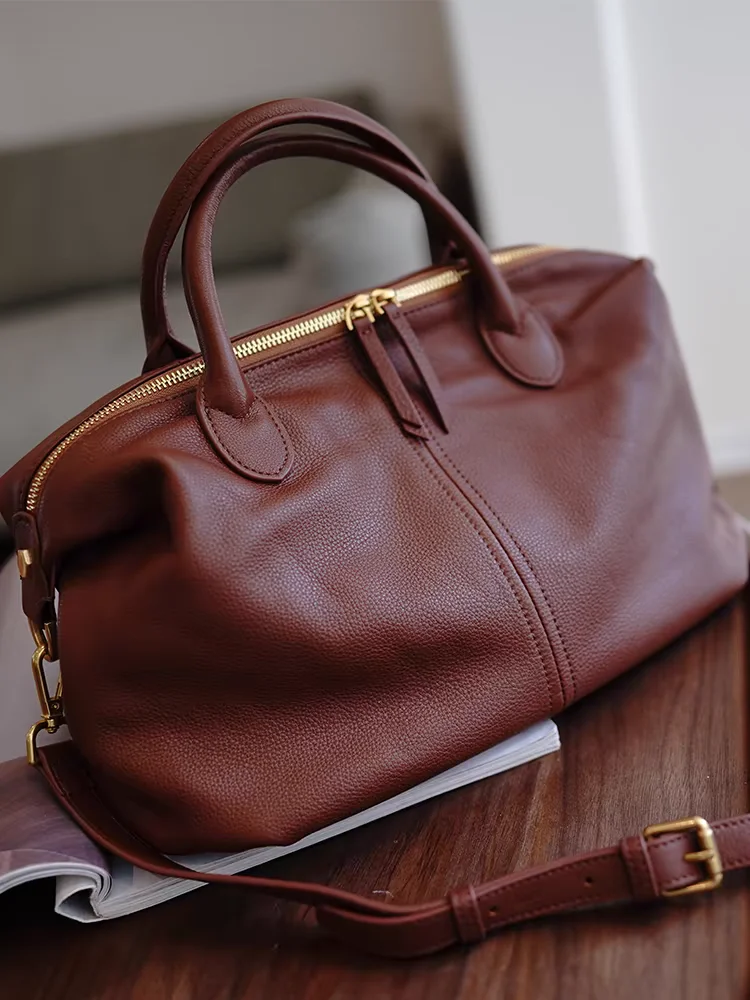 Black Fashion Simple Women Bag\\Handbag Genuine Leather Lady Shoulder Crossbody Bag Real Leather Tote Commuter Bag