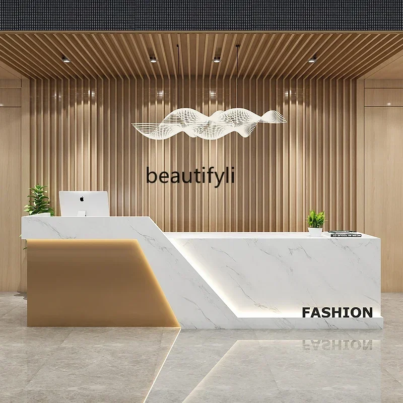 Beauty Salon Front Desk Simple Modern Company Hotel Club Reception Desk Clothing Hair Salon Cashier Bar Cabinet