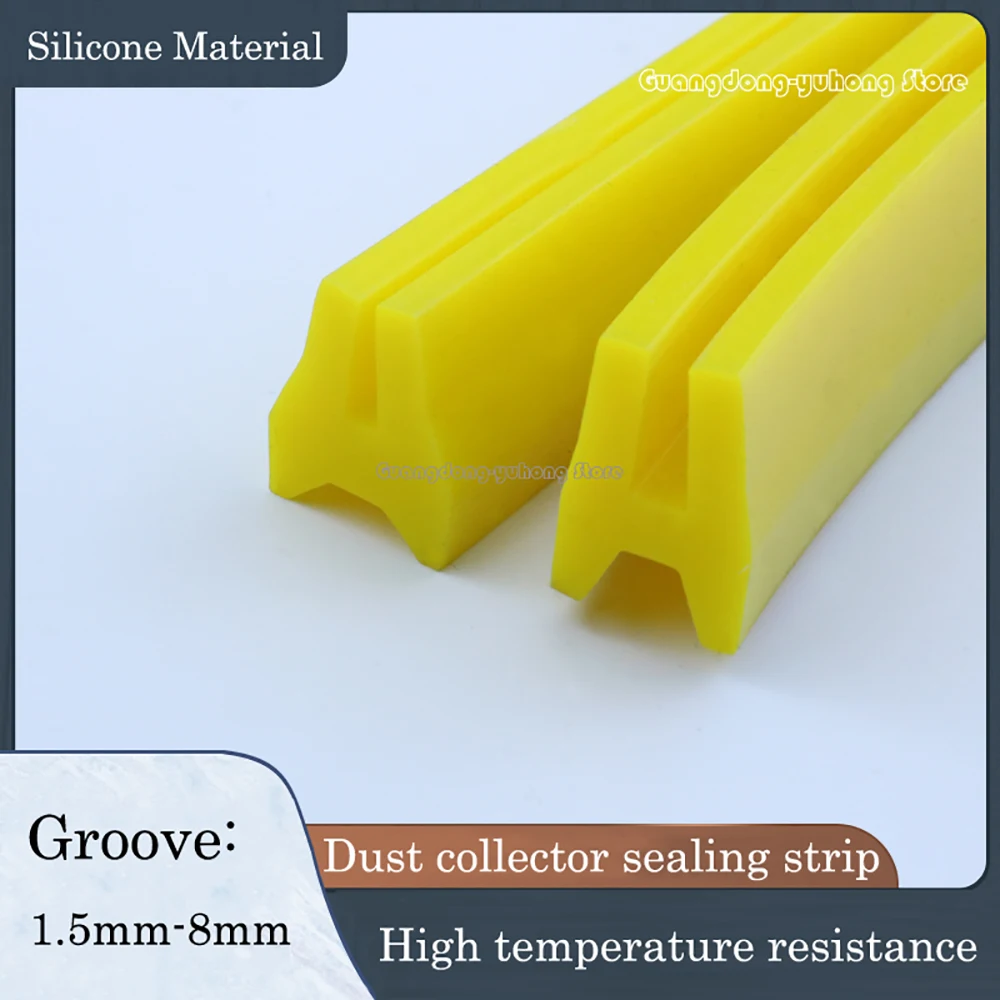 For Dust Collector Door Window Renewal Part Groove 1.5-8mm Black/Red/Yellow/White Silicone Sealing Strip Y/U-Shaped Weatherstrip