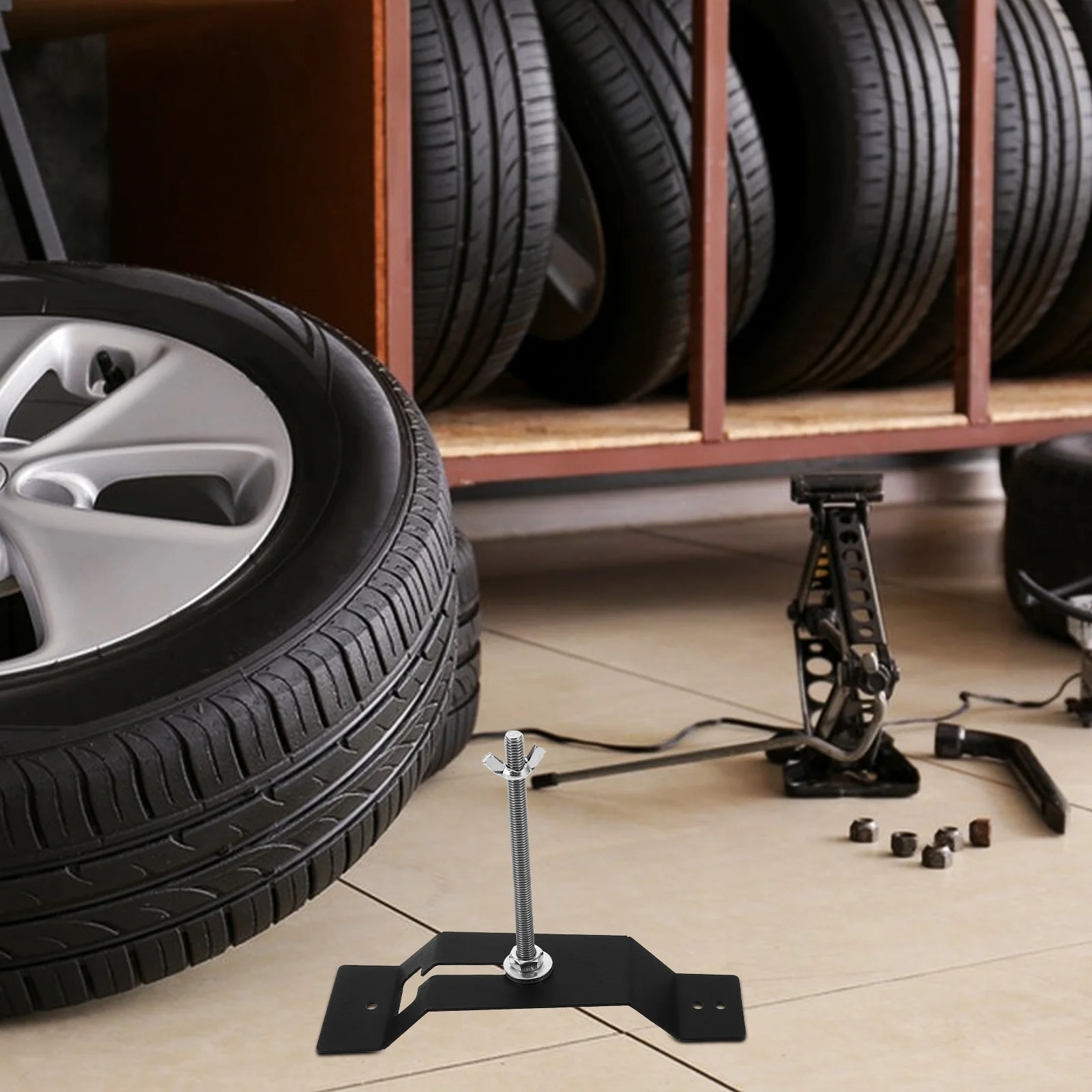 

1Set Wall Mount Spare Tire Carrier Heavy Duty Steel Construction Secure Storage for Enclosed Trailer Universal Fit Space Saving