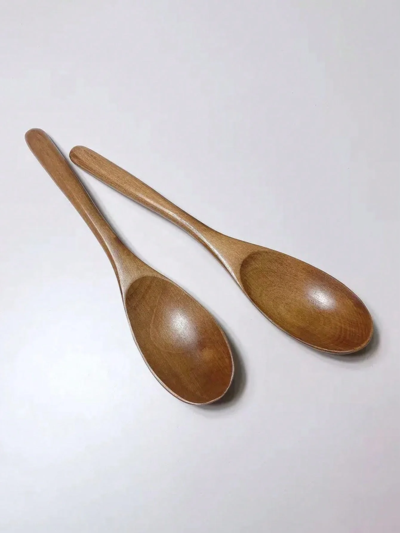 Solid Wood Extra-Large Spoon, Large Spoon for Eating, Long-Handled Wooden Spoon, Wooden Tableware, Spoon for Honey, Wooden Spoon for Pasta, Salad Spoon, Serving Spoon, 2Pcs