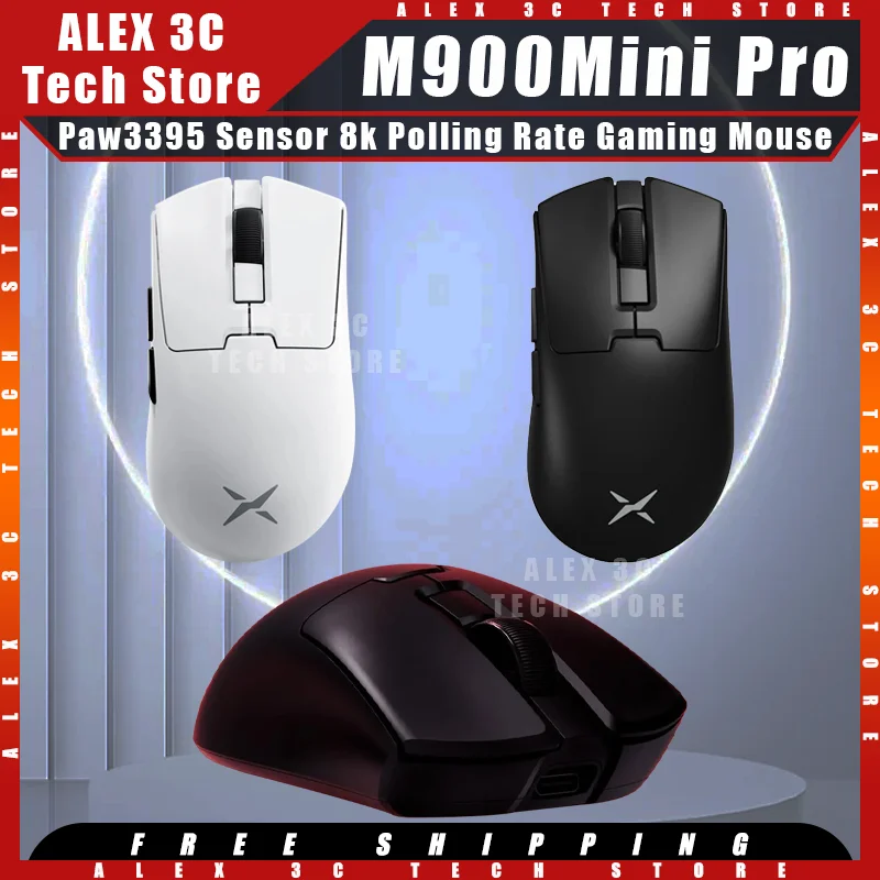 M900Mini Pro Gaming Mouse Dual Mode Wireless Paw3395 Sensor 8k Polling Rate Ergonomics Customized Gamer Mouse Pc Gamer Accessory