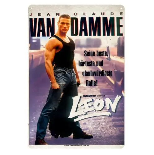 Leon jean claude van damme película cartel de Metal cartel de chapa 20x30cm