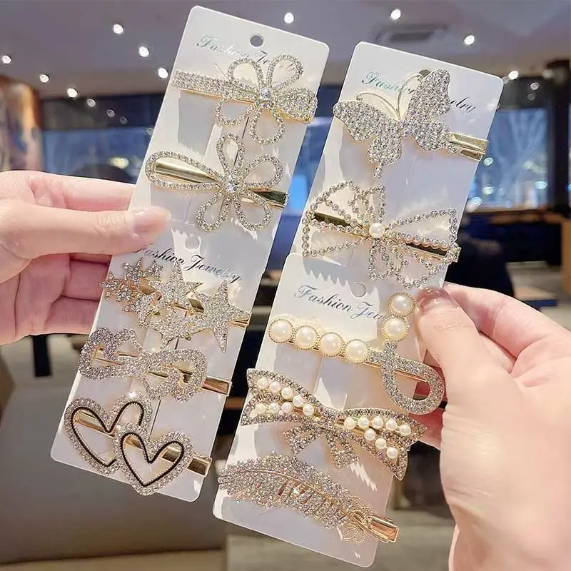 New Fashion Sparkling Diamond Crystal Hair Clips For Women Bangs Side Metal Clips Hairpins Back Head Hairpins Hair Accessories