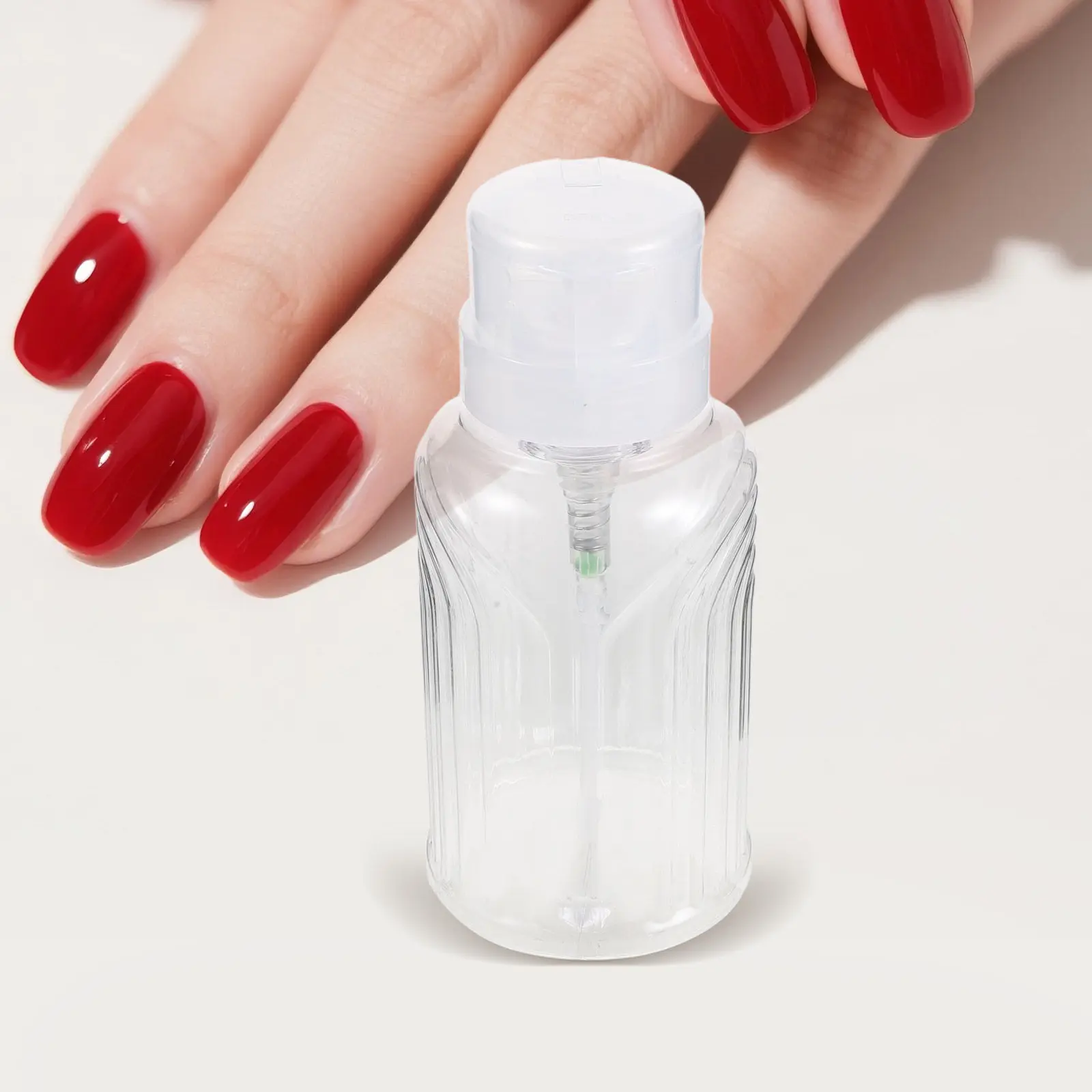 6Pcs Nail Remover Pump Bottles Clear Black Pet Press Pump Leakproof Dispenser for Nail Liquid Holder Manicure Travel Use