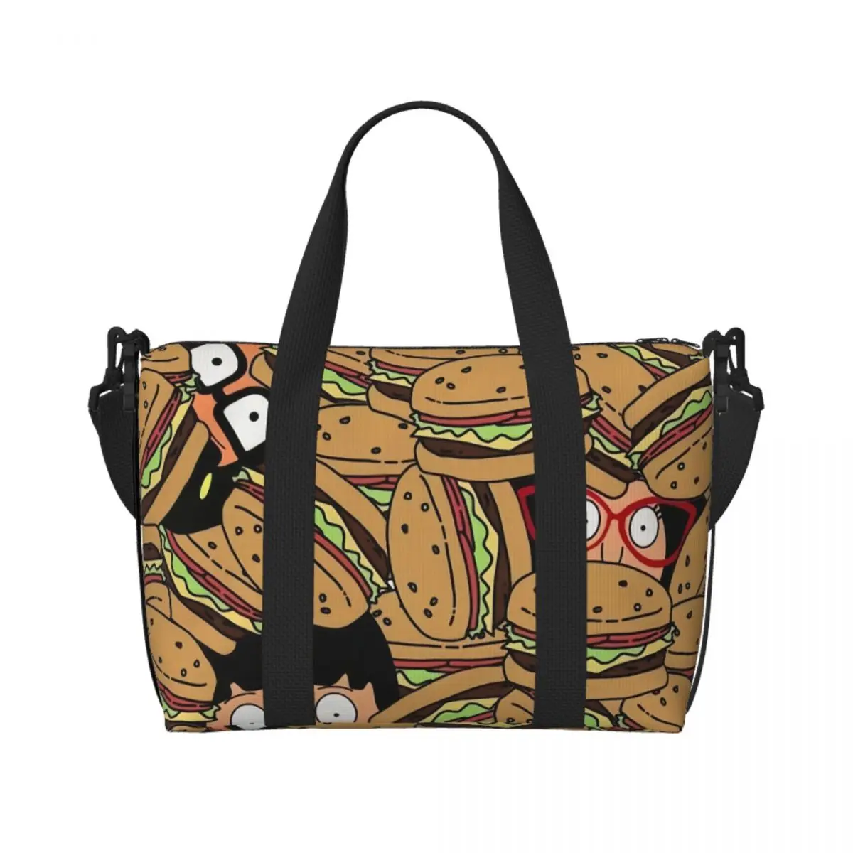 

Custom Bob's Burgers American Animation Beach Tote Bag Women Extra Large Gym Carry On Travel Shopping Bags