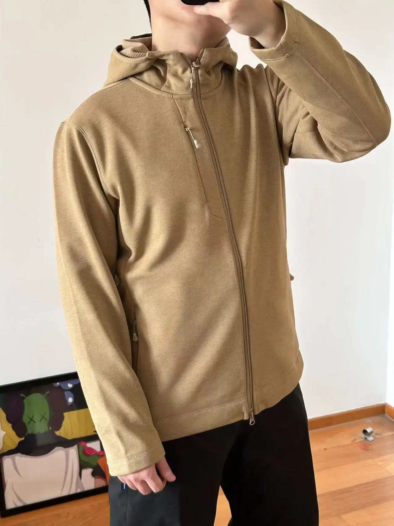 

Мужская уличная флисовая куртка с капюшоном, теплая, с функцией быстрого нагрева, серия LU, технологичная теплая толстовка с капюшоном, весна 2025