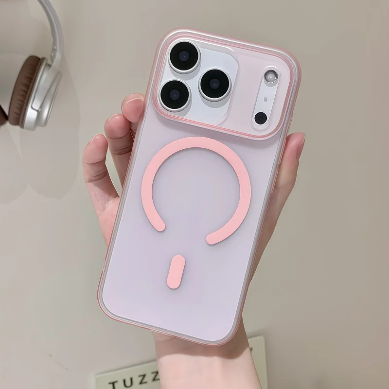 مناسبة لابل 17/16/15/14/13/12/11magsafe الجليد الضباب رقيقة جدا المغناطيسي الجلد شفط متجمد الهاتف واقية #5