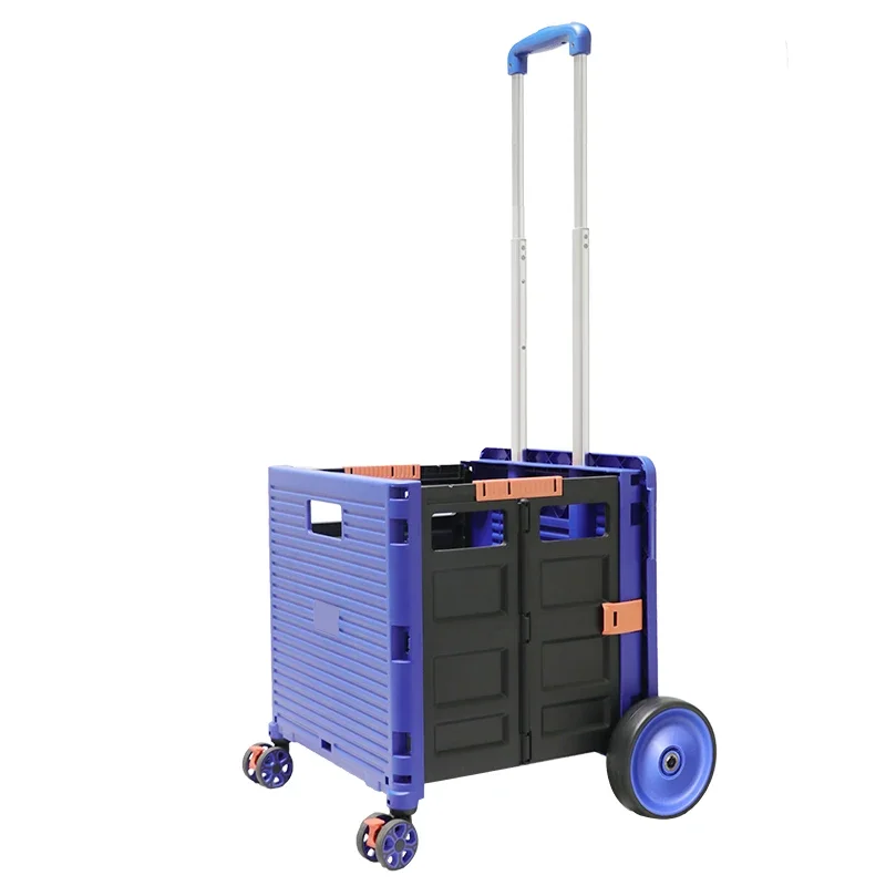 

Foldable Market Shopping Trolley With Wheels Folding Utility Cart