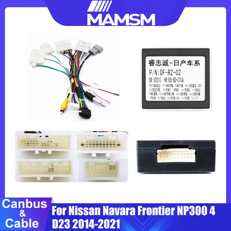 Android Car Radio Multimedia Canbus box Adaptor For Nissan Navara Frontier NP300 4 D23 2014-2021 With Wiring Harness Cable