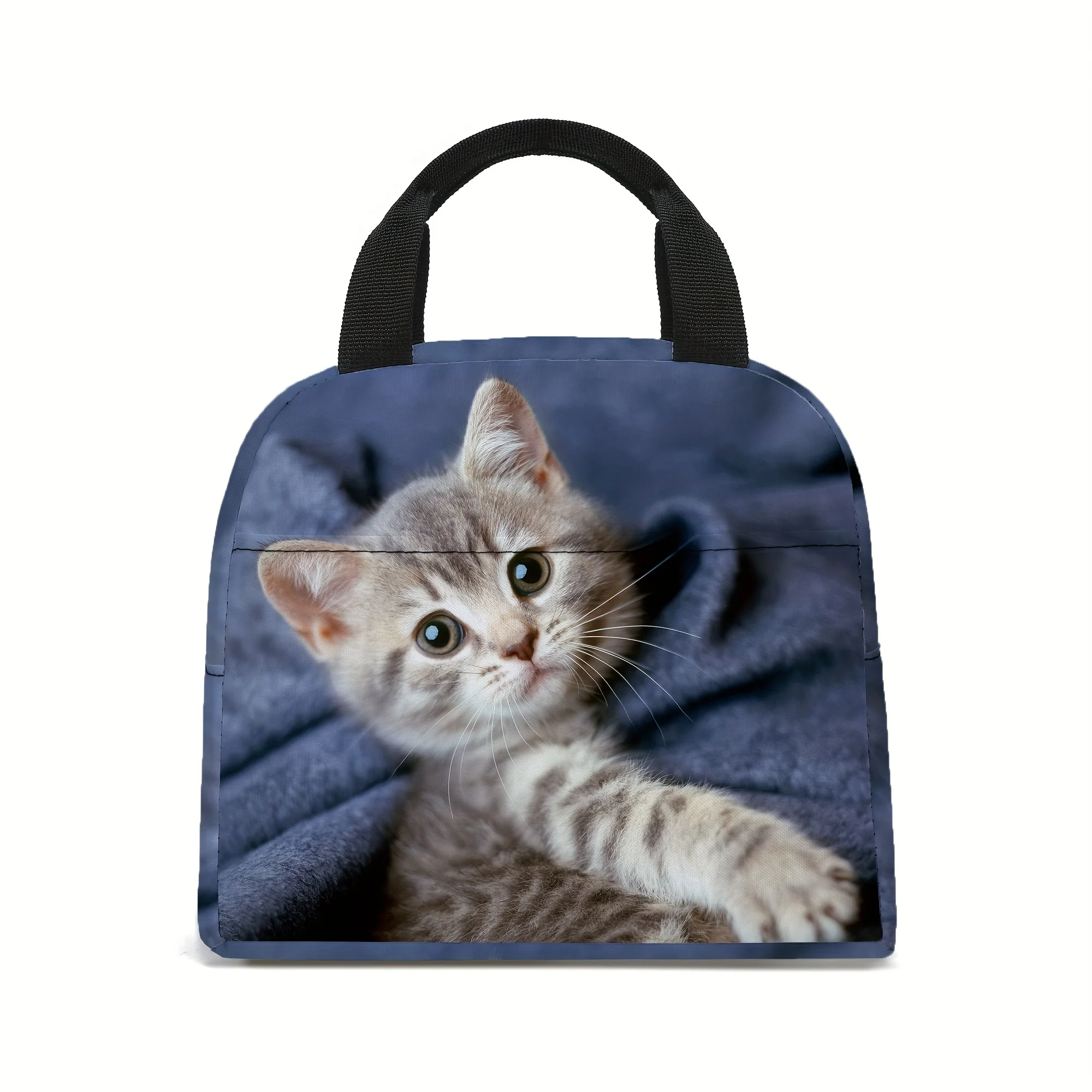 Cat Dog Lunch Cute Pet-Themed Insulated Cooler Tote with Cat Dog Face Non-Food Contact Cooler for Work Travel Picnics