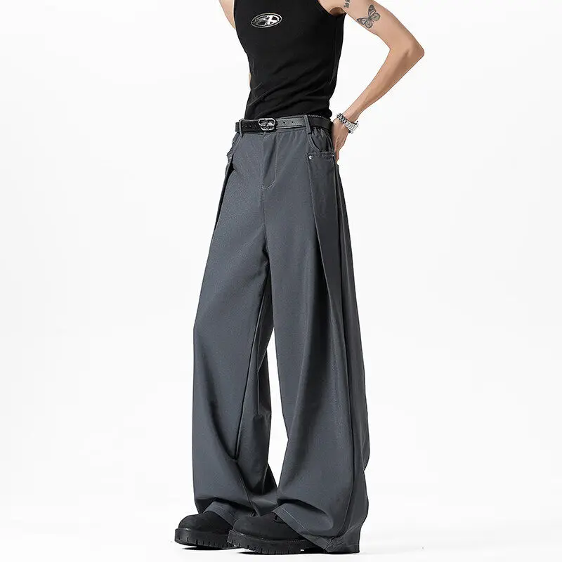 

Мужские свободные брюки TANGZ STUDIO в американском стиле с заклепками, модные повседневные брюки свободного кроя