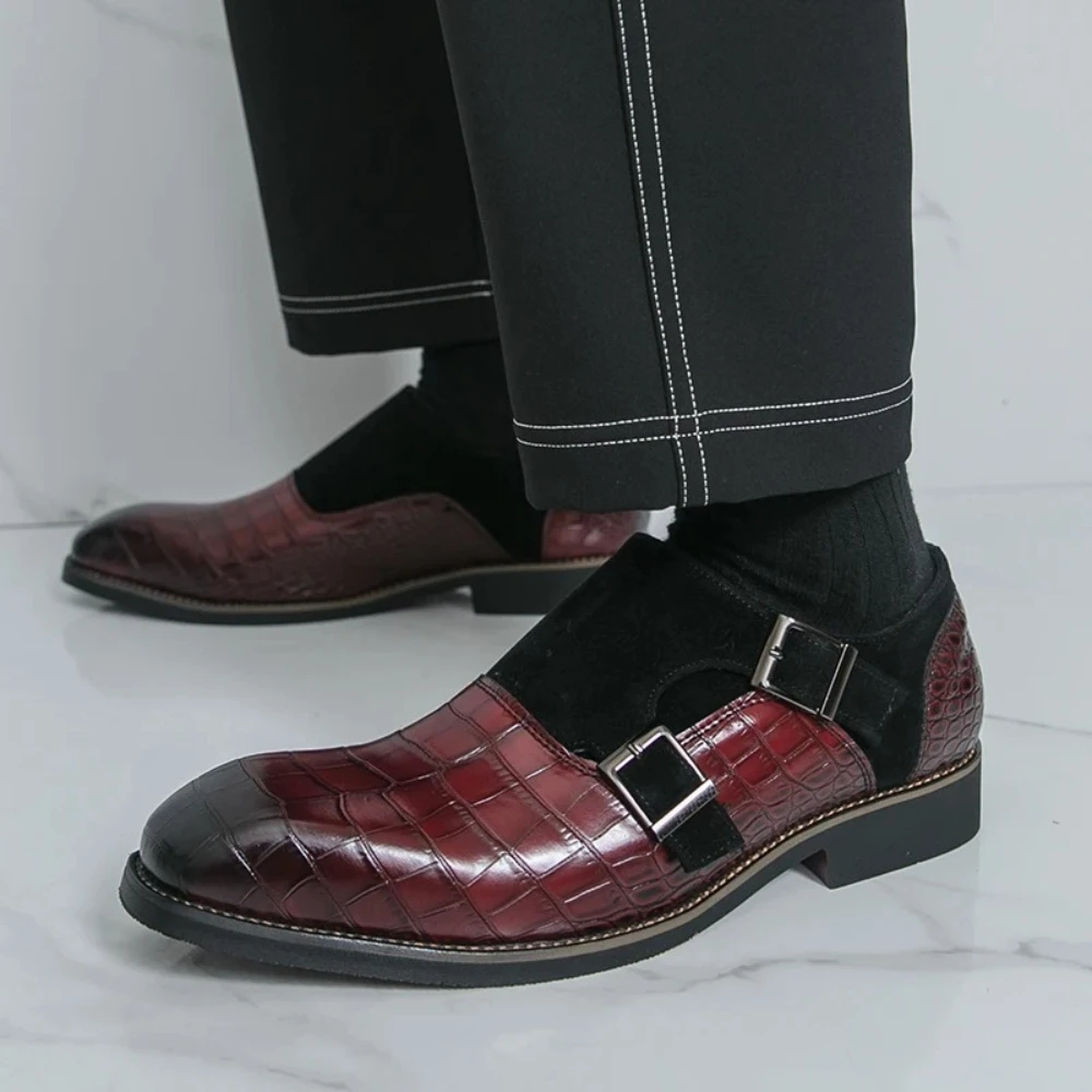 

Мужская деловая обувь, удобная нескользящая обувь на одной ноге, регулируемый ремешок с пряжкой, резиновая подошва, официальная обувь zapatos para hombre