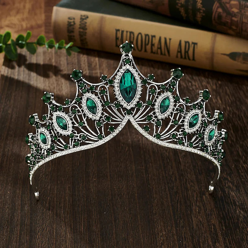 KMVEXO Baroque Vintage Princess Queen Bridal Crown Headwear Crystal Tiara For Women Wedding Crown Hair Dress Accessories Jewelry