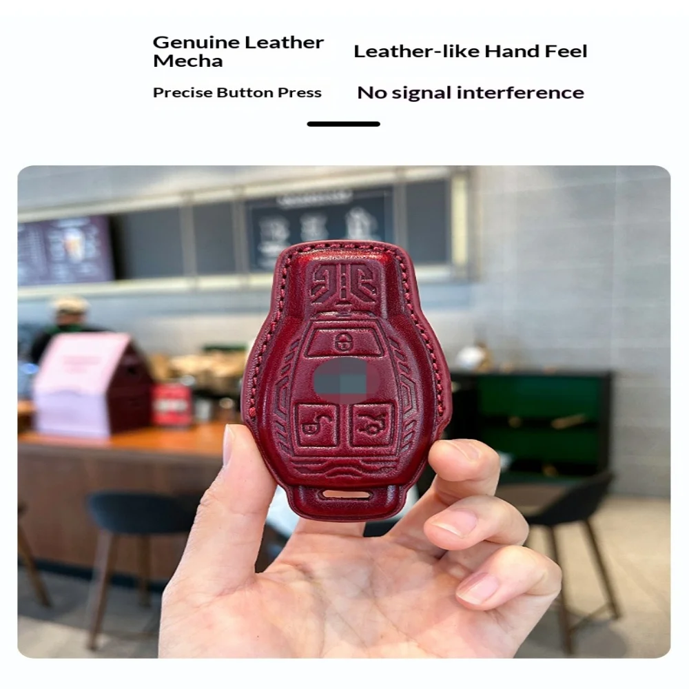 

Suitable For Mercedes Benz Leather Armor Car Key Case E C A B S Class GLE GLA GLB GLC GLS AMG Shell W177 W205 Fashion Key Chain