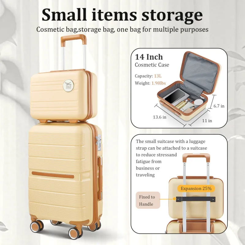 Lage セット 4 ピース PP 軽量耐久性のある拡張可能なスーツケース最高品質の荷物セット整理整頓された広々としたインテリア調整可能