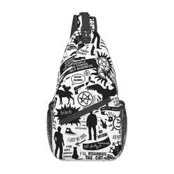 Mochila cruzada de hombro personalizada para hombres, bolso de pecho con Honda, Supernatural, serie de TV Things, viaje, senderismo, Daypack