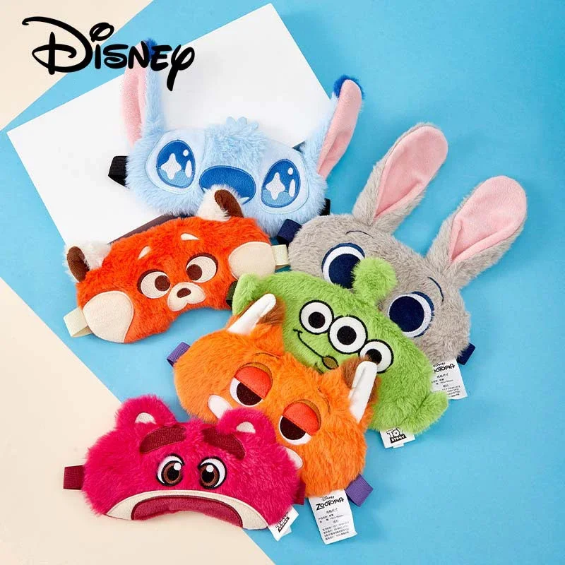 Disney Stitch Eye Mask Cartoon Anime Plush Sleep Blindfold Cute Travel Sleep Eye Care Relax Boys Girl Christmas Birthday Gifts