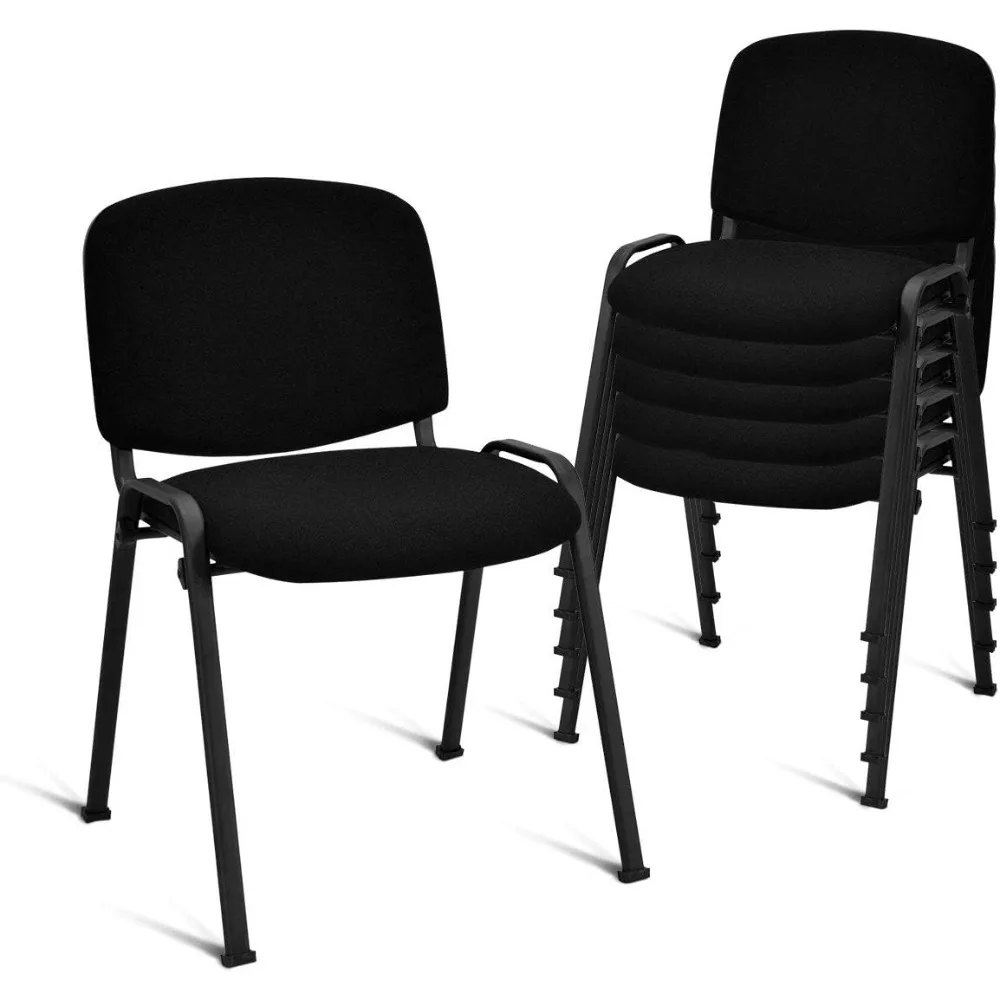 HAPPYGRILL Waiting Room Chairs, Stackable Conference Chairs with Metal Frame, Padded Cushion, Ergonomic Design, Guest Reception