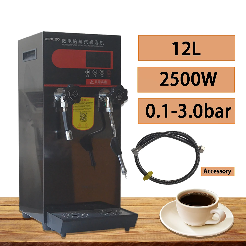 Commercial Coffee Milk Foam Maker 12L Semi-Automatic Boiler Style Electric Steam Milk Frothing Machine for Milk Tea Shop view 5