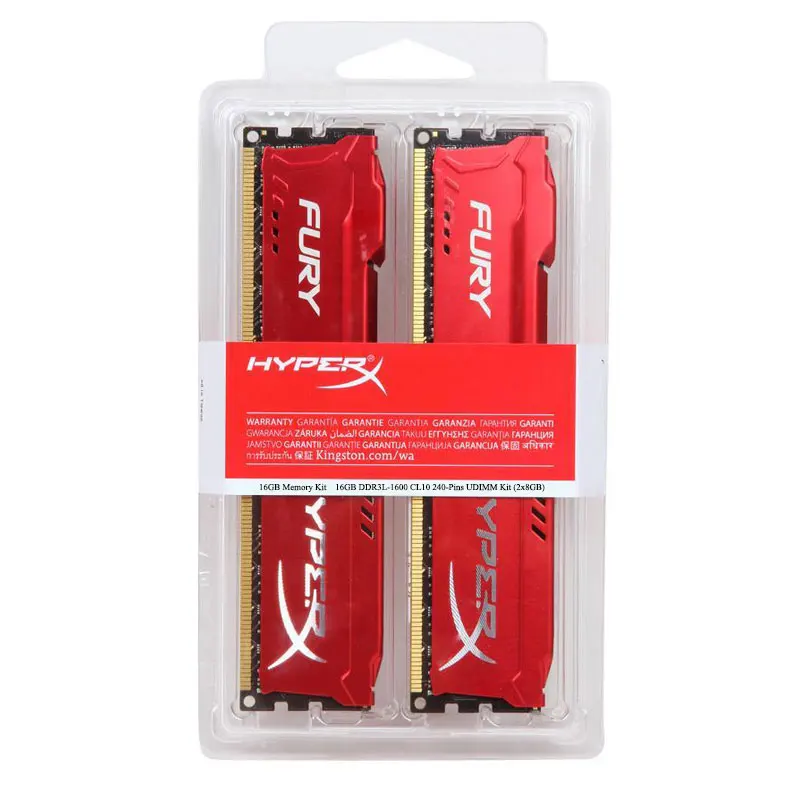 Memoria DDR3L de 4GB, 8GB, 1600MHz, 8GB (2x4GB), 16GB (2x8GB), Kit de RAM de 1600MHz, 240 pines, 1,35 V, DIMM, PC3L-12800, HyperX, RAMs