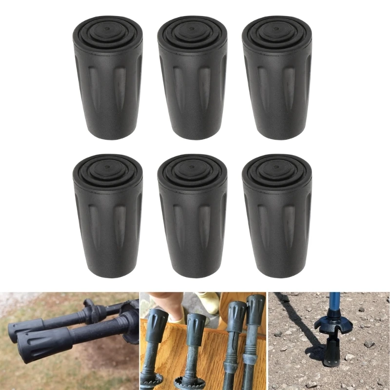 Walking Stick Rubber Caps Hikings Stick Protectors Cover Cane Tip Protect Pad End Winter Cane Replaceable Tip Caps Set 24BD