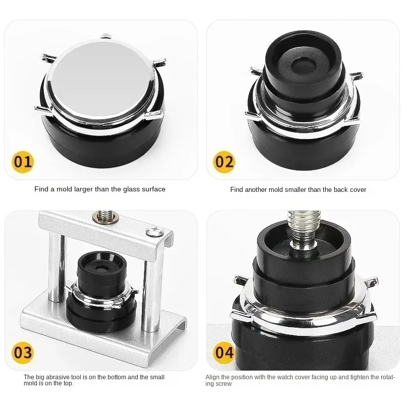 23PCS Professional Watch Press Set Watch Back for CASE Closing Tool & Fitting Dies Watch Repairing Tool Die Kit for Watchmaker