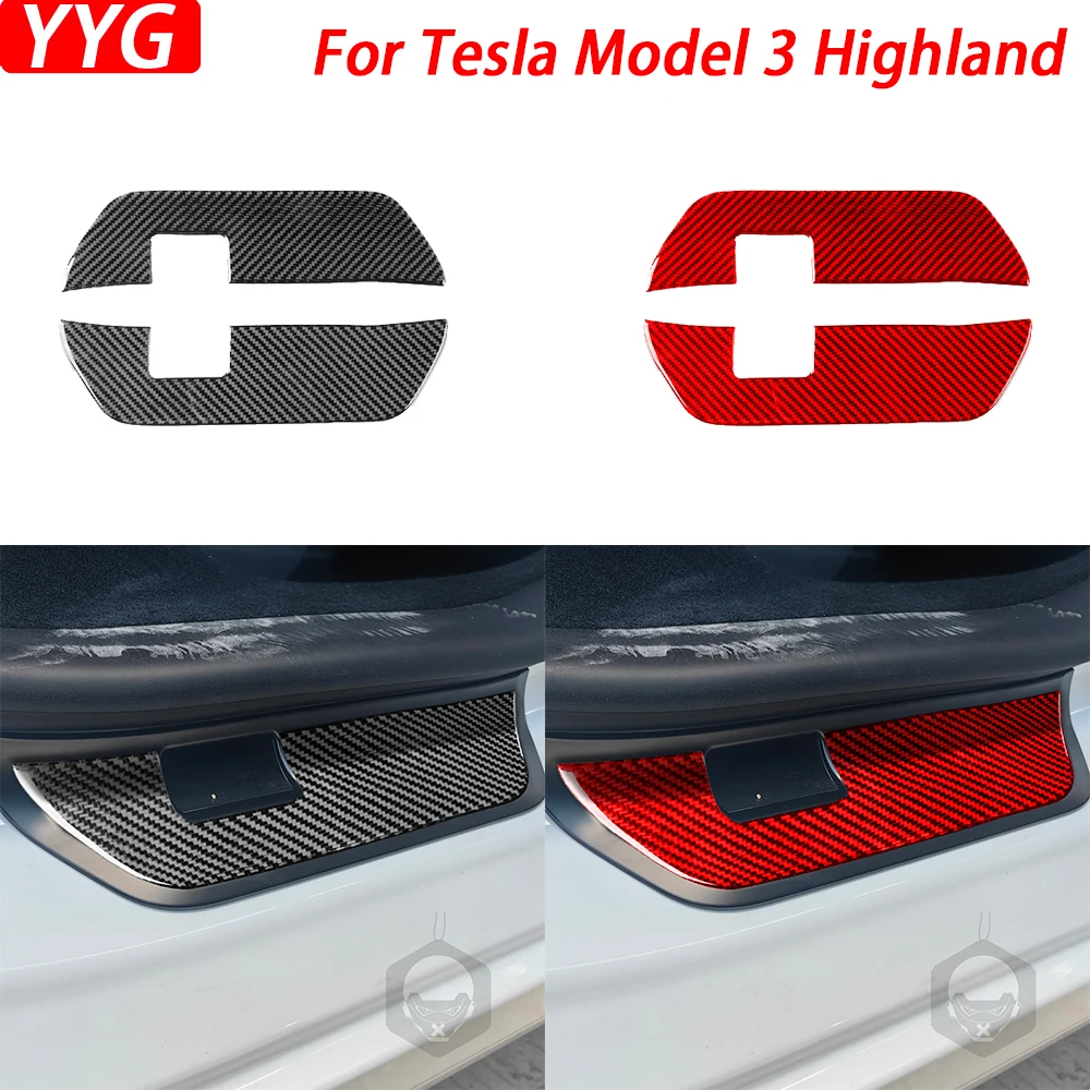 

Для Tesla Model 3 Highland 2024 панель из углеродного волокна для заднего порога двери декоративные полосы аксессуары для украшения интерьера автомобиля Наклейка