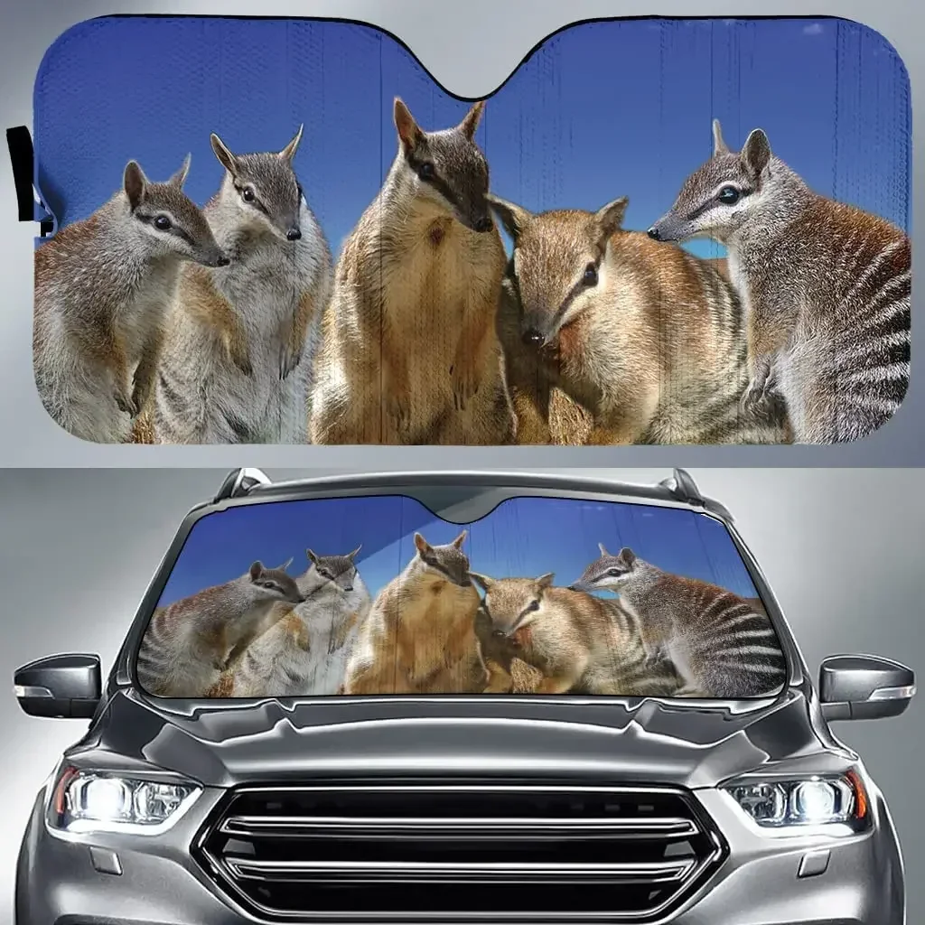 3D Numbats Team Blue Pattern Car Sunshade, Numbats Family Auto Sunshade for Car Decor, Meaning Gift for Numbats Lover, Car Winds