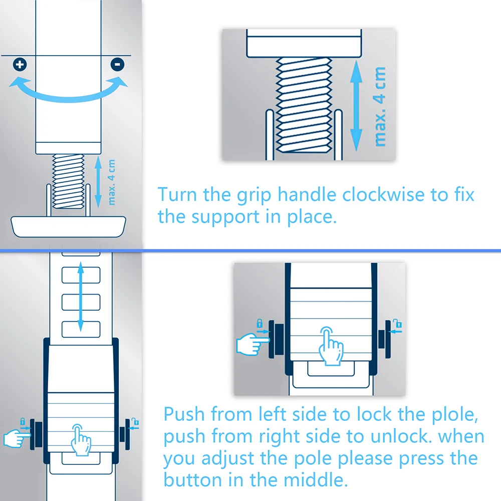 New Support Pole Steel Telescopic Adjustable Support System Support Rod Construction Rods for Cabinet Jacks Cargo Drywall Lifts