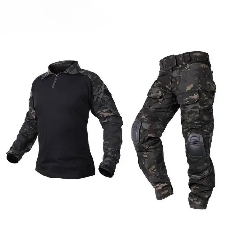 

Outdoor Tactical Work Clothing Wear Resistant Uniform Training Shirts Cargo Knee Pads Pants Windproof Camouflage Suits