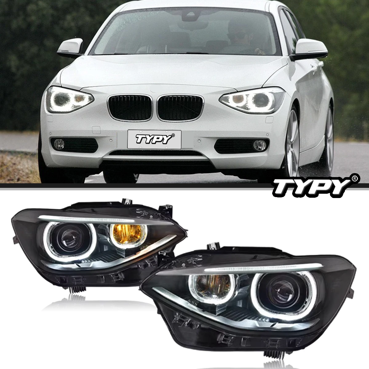 

TYPY Car Lights For BMW 1 Series F20 Headlight Hatchback 2012-2014 LED Headlamps Turn Signal Daytime Running Lights