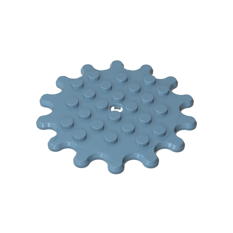 Gobricks 10PCS MOC 35446 Plate Special Bricks 6 x 6 Splat Gear with 14 Teeth Parts Compatible Bundle Building Block Puzzle Model