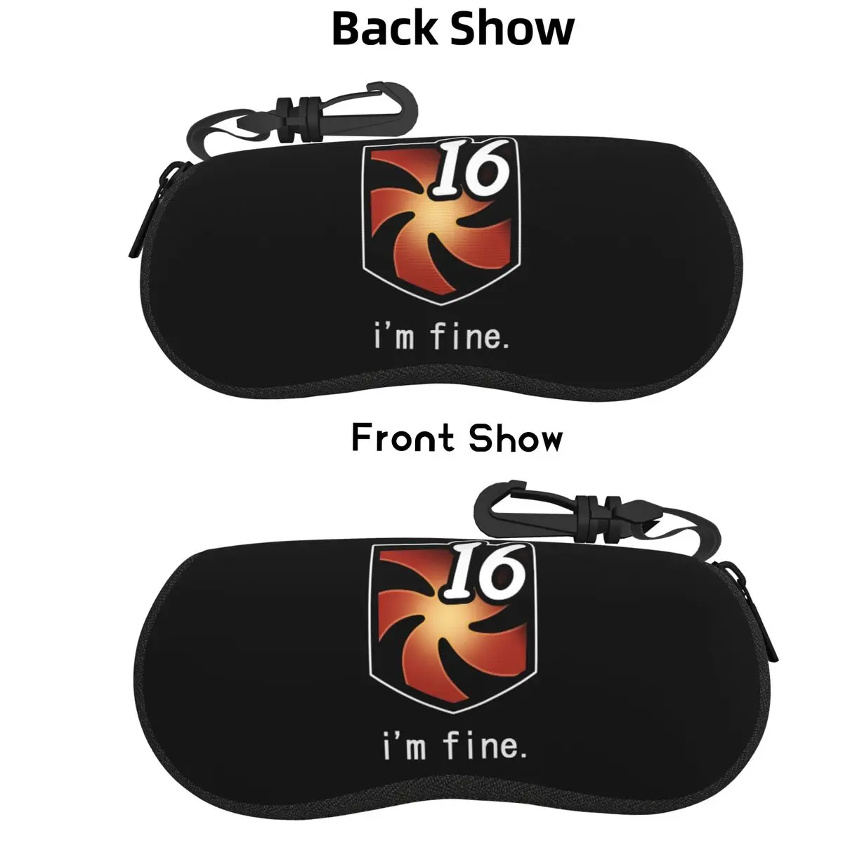 

I'm Fine Vuln Stacks Shell Glasses Case Protector Sunglasses Box Women Men Soft Eyeglasses Bag Pouch