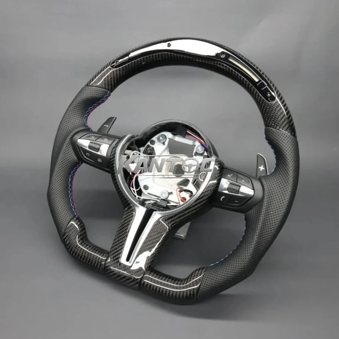 M Sport Modified LED Suede Carbon Fiber Full Set Steering Wheel for BMW X3 X4 X5 F10 F20 F30 F11 F44 F13 F15 F85 F23 Upgrade - view 3