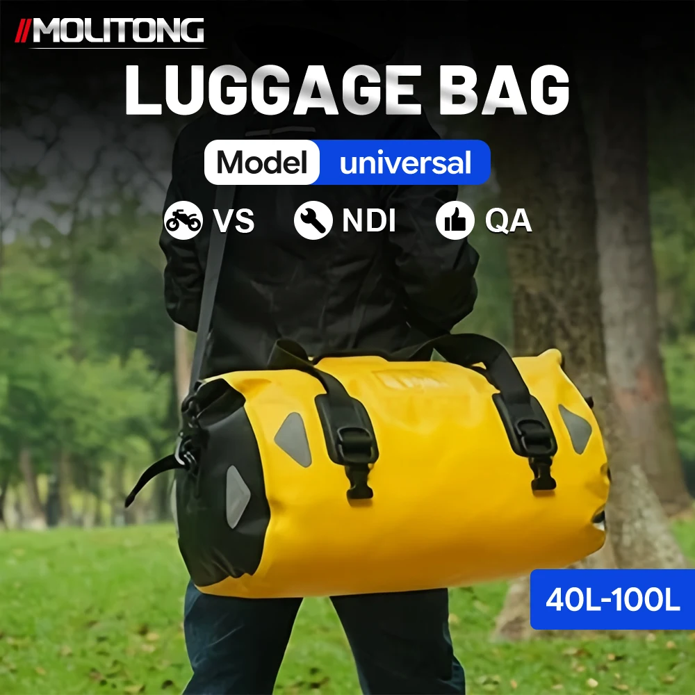 Motorcycle Universal Motorcycle Luggage Bag Waterproof Bag 40L 60L 100L TPU Large Capacity Moto Bags Modified Accessories