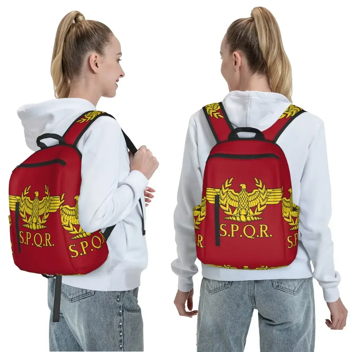 Custom Bag Rome SPQR Roman Backpack Daypack Large Capacity Boys Girls BookBag School Bag Shoulder Bags For Men Women