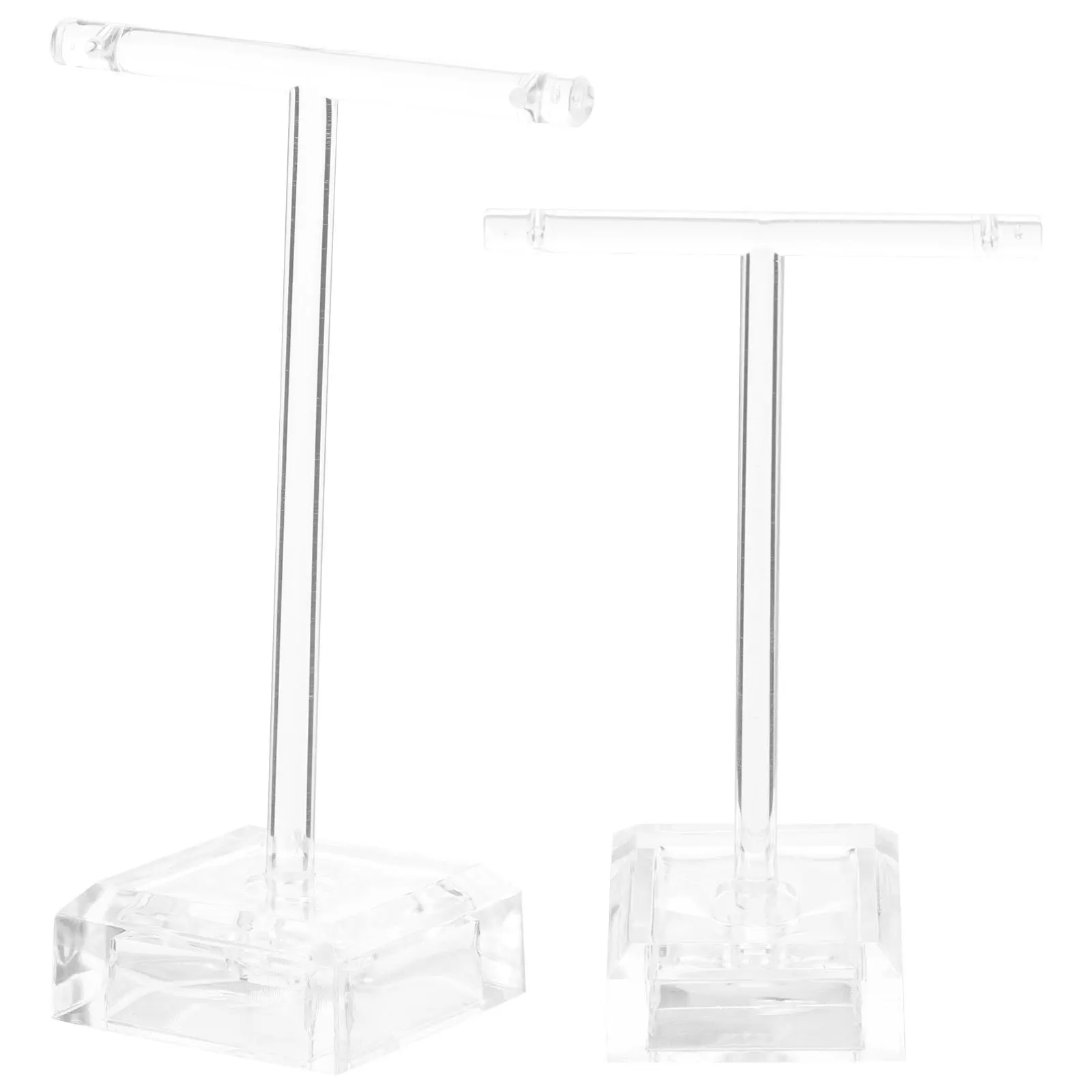 

2 шт., прозрачная акриловая подставка для ювелирных изделий, органайзер для сережек, держатель для ожерелья, браслета, Т-образная стойка для домашнего магазина, выставочного зала