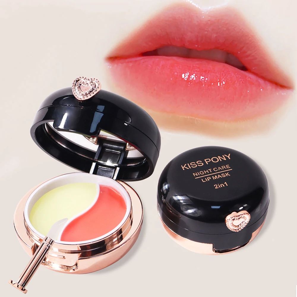 قناع شفاه مرطب مزدوج اللون، مناسب لجميع أنواع البشرة، يهتم الشفاه، ويقفل في الرطوبة ويحافظ على الإضاءة