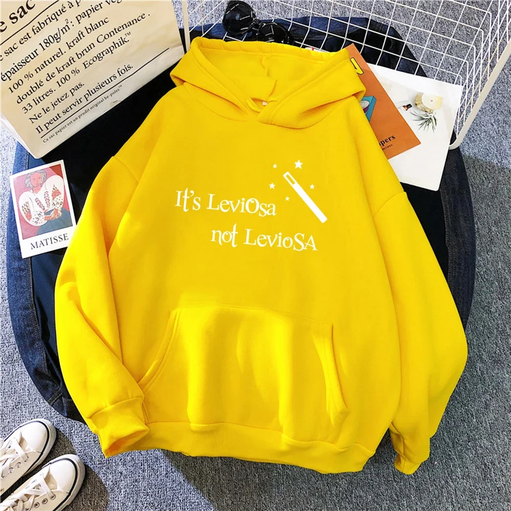 Women Hipster Streetwear Sweatshirts It\'s Leviosa Magic Hoodie Fashion Funny Sportswear Loose Oversize Clothing Soft Tops Female