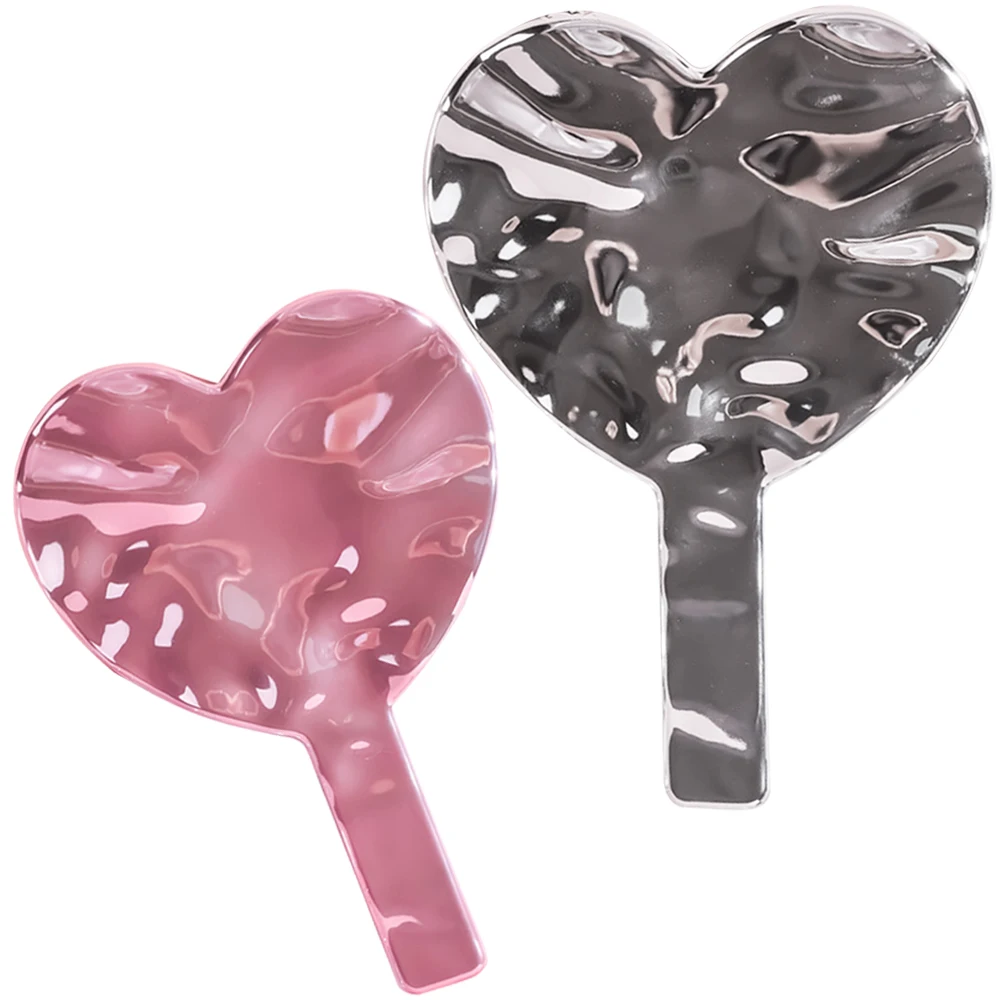 Espejo de maquillaje de mano, espejo electrochapado, herramienta portátil de extensión de pestañas para mujeres y niñas, espejos faciales, accesorios de belleza