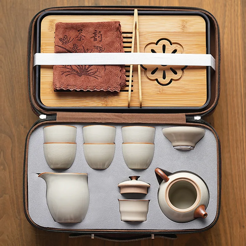 Ru Kiln 10 Piece Teapot Set Gift Box