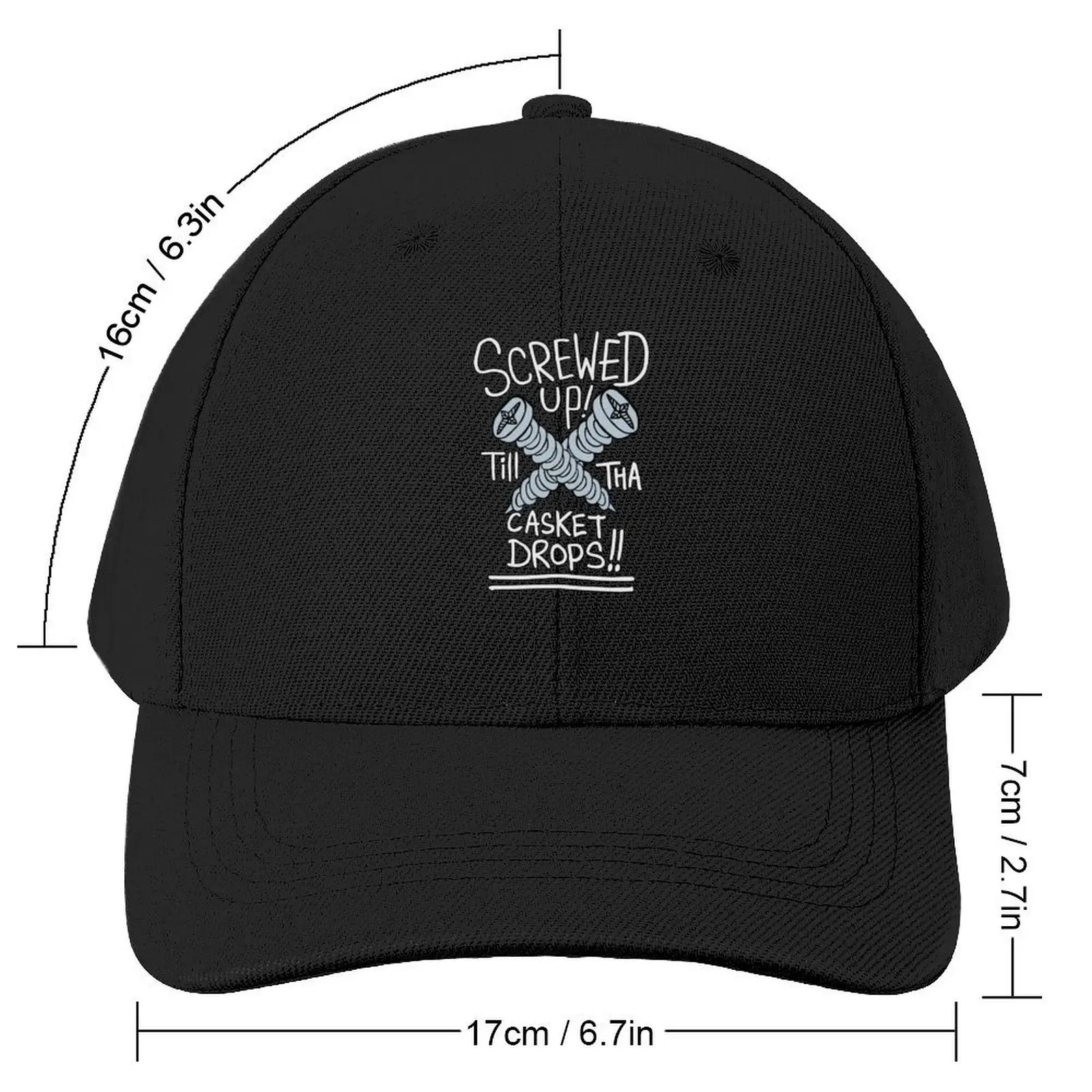 Screwed Up Till Tha Casket Drops Baseball Cap Vintage dad hat Big Size Hat Men Caps Women's