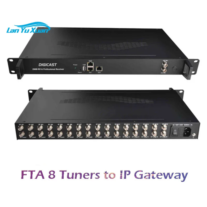 High Density 16 Tuners BISS Decryption Universal Isdbt Dvbs2 To IP Gateway