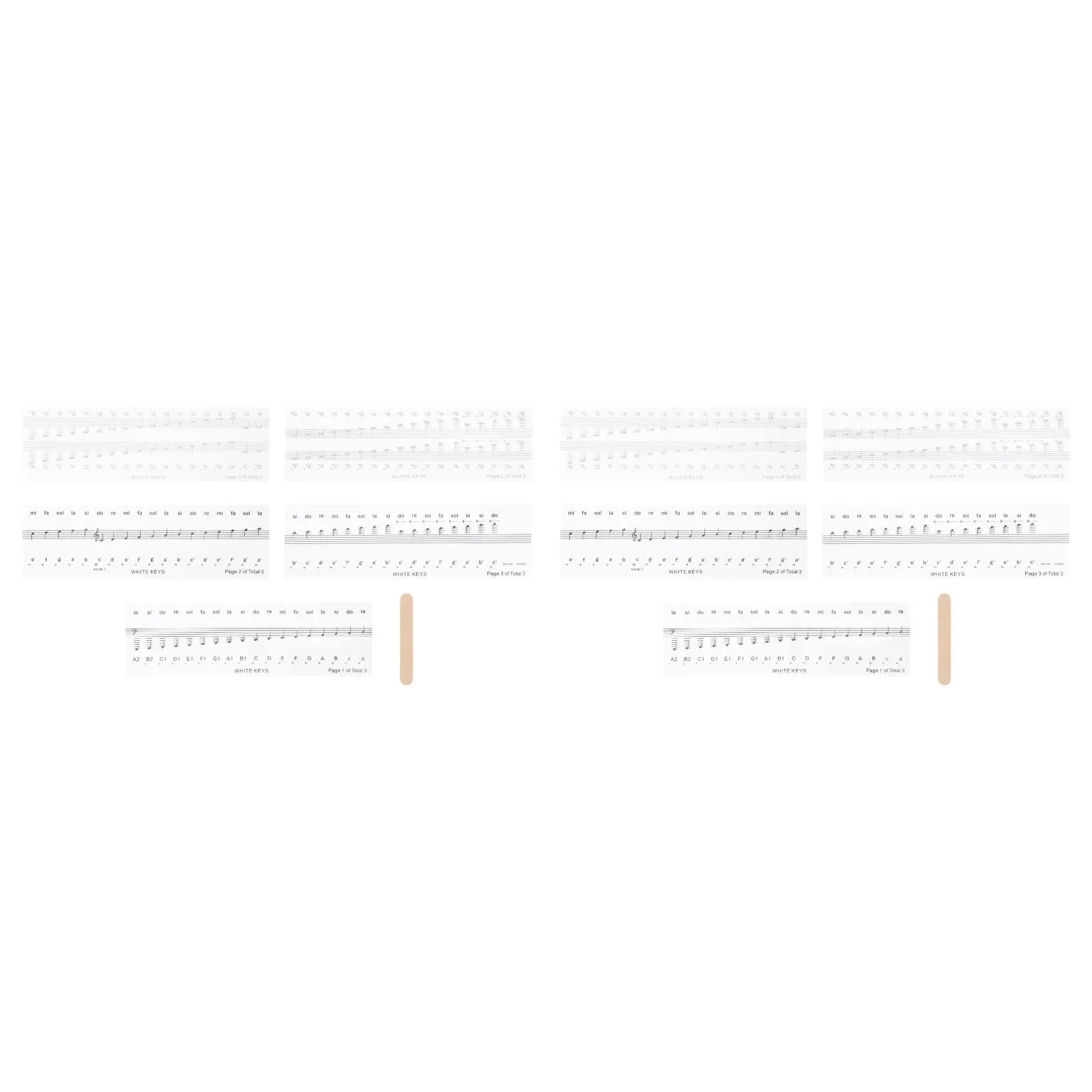 

2Sets Piano Keyboard Sticker Waterproof Durable Introductory Decal Practical Beginner Instrument Supplies Piano Keyboard Decal