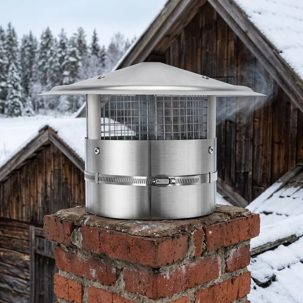 Chimney Cap Exhaust- Chimney Cap Exterior- Wall Fresh Air Outlet Stainless Steel Chimney Cover With Adjustable Fastener